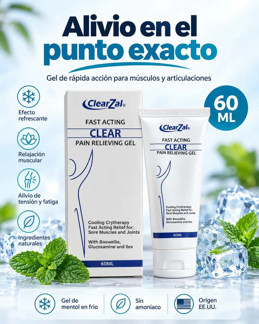 Gel corporal refrescante 60ML - Origen EE.UU