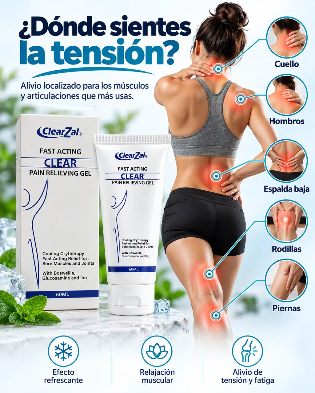 Gel corporal refrescante 60ML - Origen EE.UU