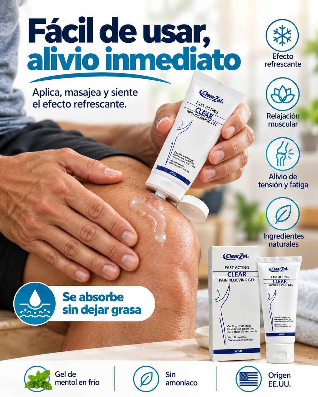 Gel corporal refrescante 60ML - Origen EE.UU