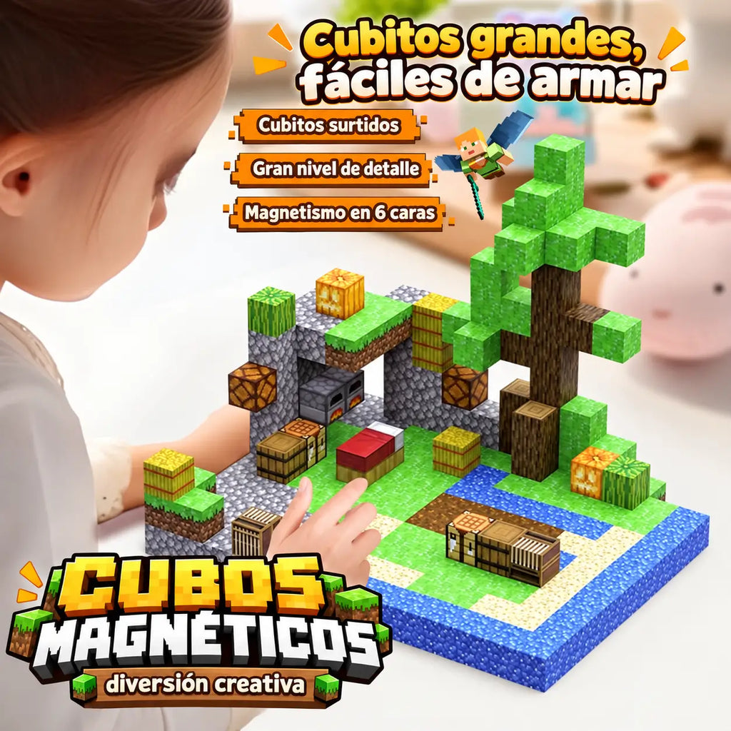 Cubos Magnéticos 312 Piezas · Mundo Pixelado